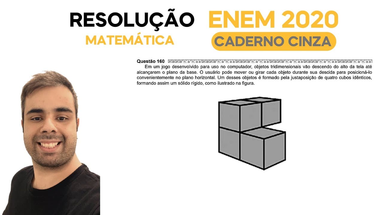 Thumbnail: ENEM 2020 \ MATEMÁTICA - Questão 160, CADERNO CINZA - Em um jogo desenvolvido para uso no computador