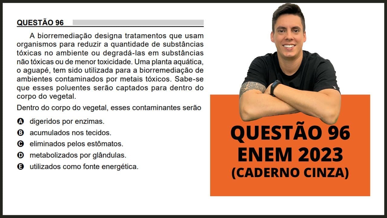 Thumbnail: BIOLOGIA ENEM 2023! "A biorremediação designa tratamentos..."