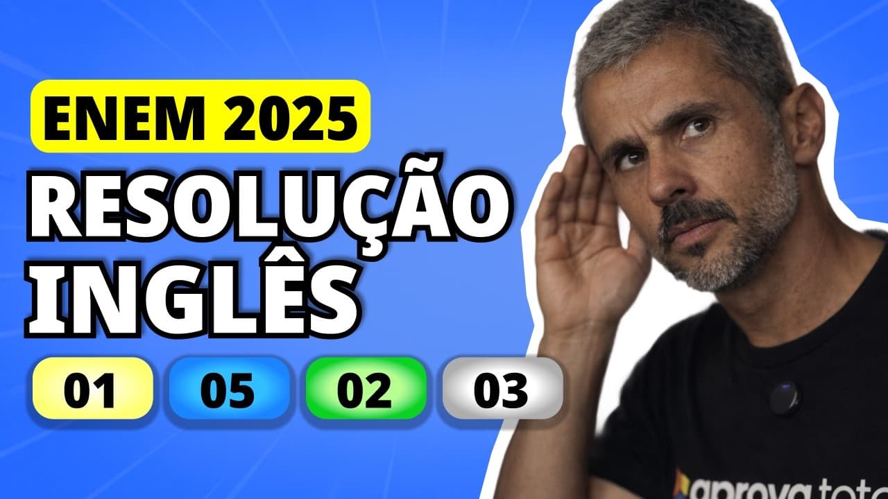 Thumbnail: ENEM 2025 Inglês – Questão 1 | Nesse texto, a pergunta “What is sleep?”, em uma das embalagens do