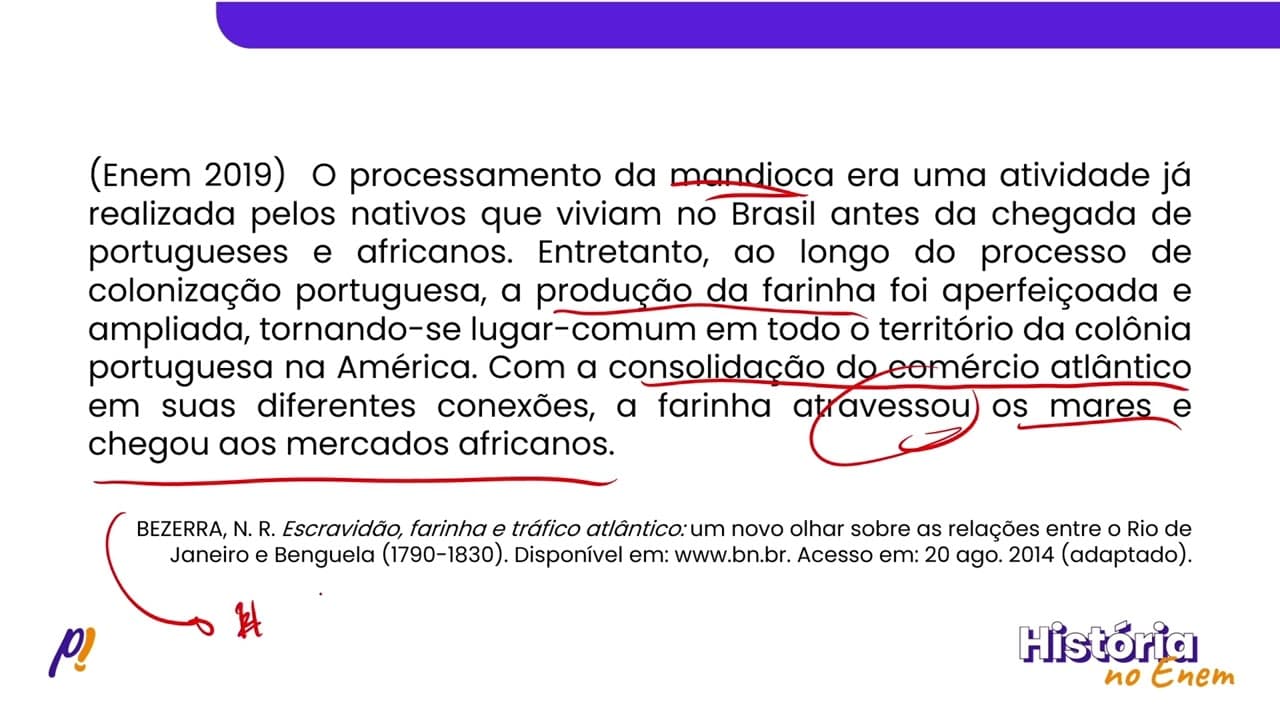 Thumbnail: ENEM 2019 - BRASIL COLÔNIA | O processamento da mandioca era uma atividade já realizada...