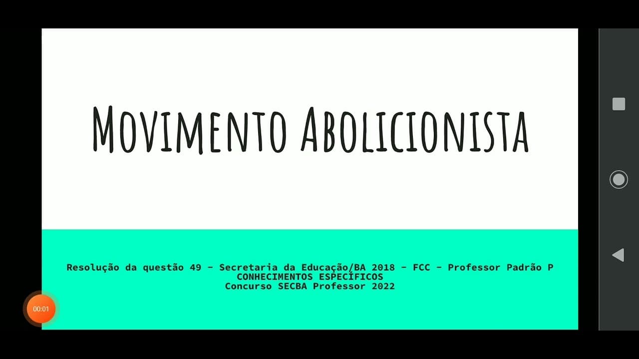 Thumbnail: Movimento Abolicionista (questão de concurso)