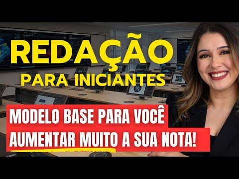 Thumbnail da aula: MODELO BASE PARA USAR NA SUA REDAÇÃO - Professora Pamba