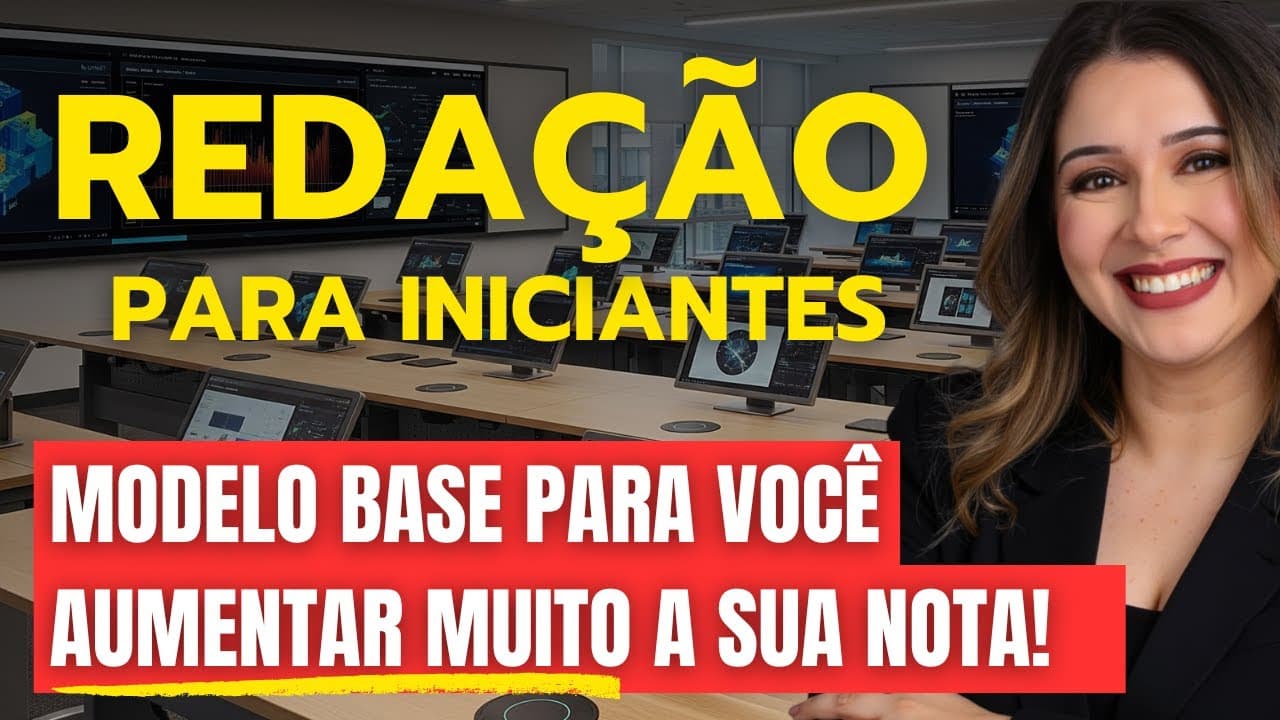 Thumbnail: MODELO BASE PARA USAR NA SUA REDAÇÃO - Professora Pamba