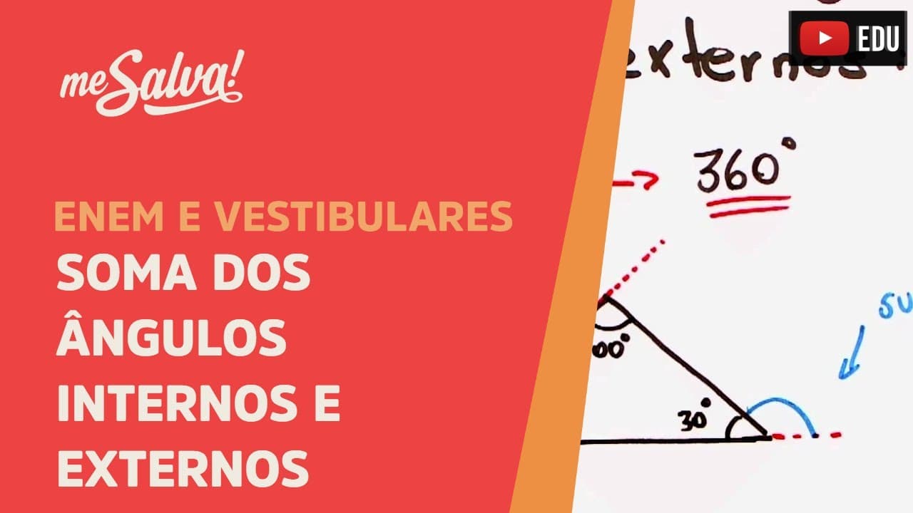 Thumbnail: Soma dos ângulos internos e externos - Geometria Plana | ENEM e Vestibulares | Me Salva!