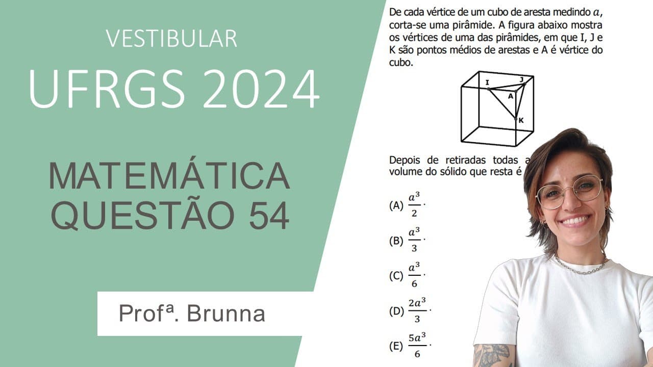 Thumbnail: Resolução Matemática UFRGS 2024 - Questão 54