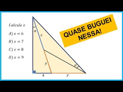 Thumbnail da aula: 💟 Desafio de Geometria Plana (Linda questão!)  #43💟