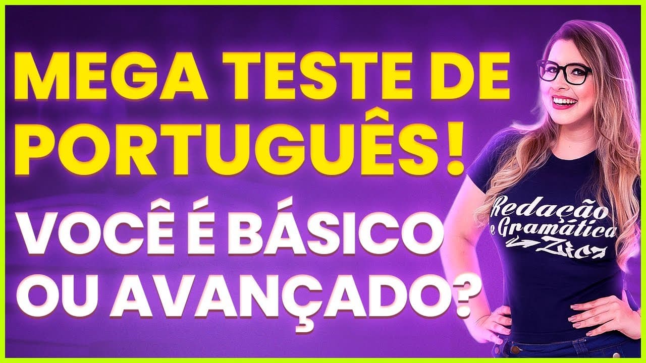 Thumbnail: MEGA TESTE DE PORTUGUÊS: 32 QUESTÕES DESAFIADORAS PARA APERFEIÇOAR SUA GRAMÁTICA! - Profa. Pamba