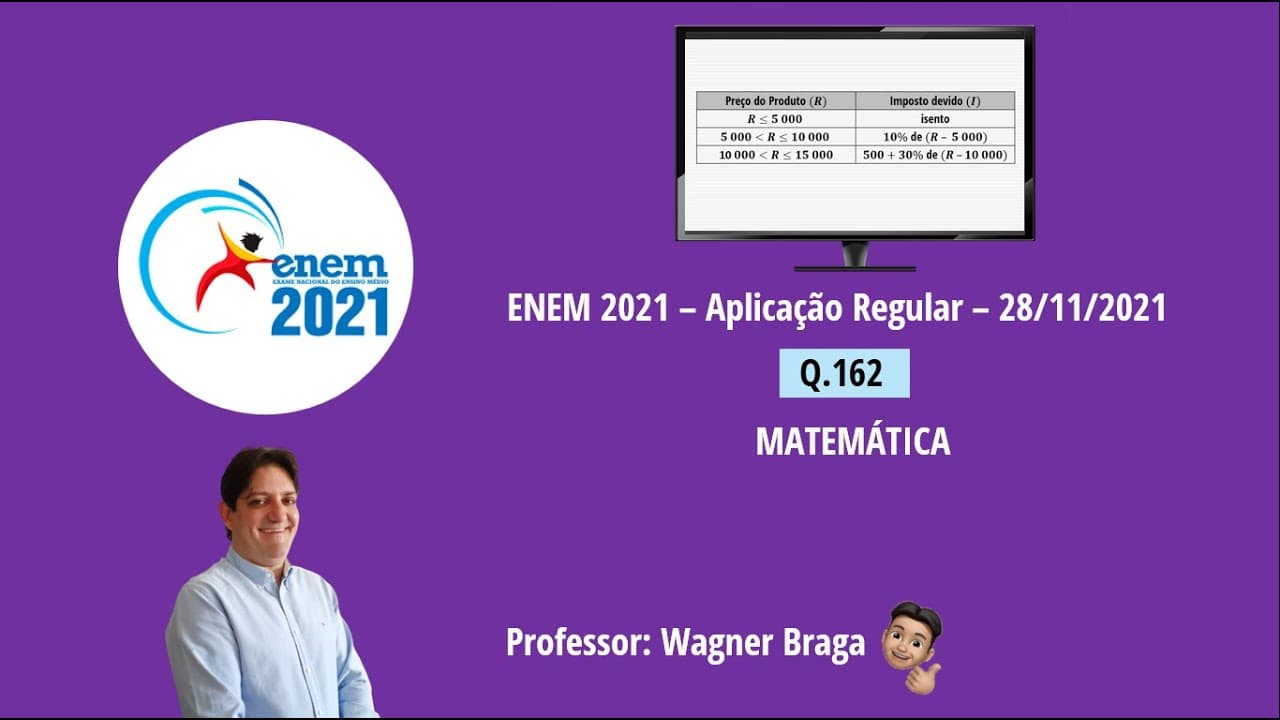 Thumbnail: Comentário e Resolução - Questão 162 - Caderno Azul - Matemática - ENEM 2021 - Aplicação Regular