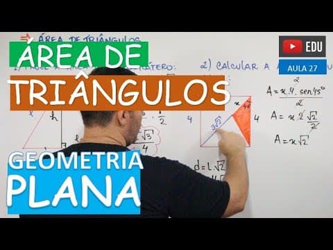 Thumbnail da aula: ⭕ Área de Triângulos - GEOMETRIA PLANA (Aula 27)