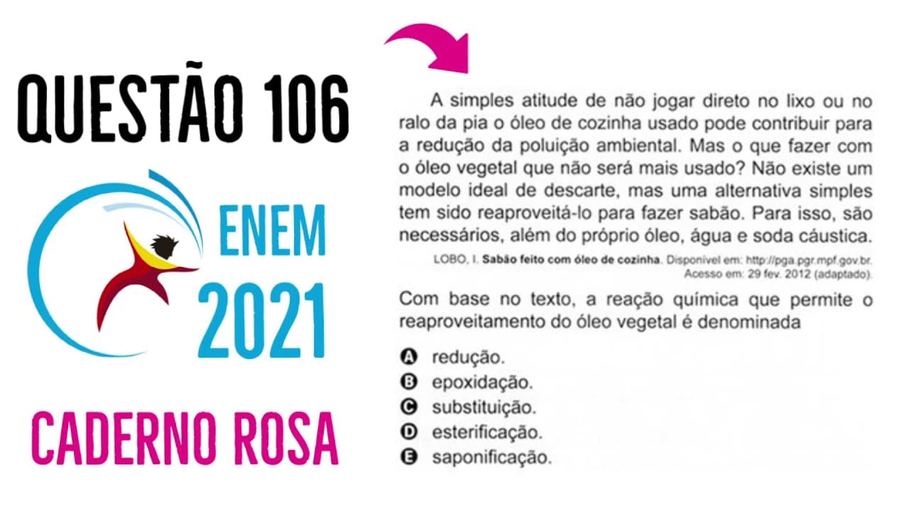 Thumbnail: Enem 2021 | Questão 106 | Caderno Rosa