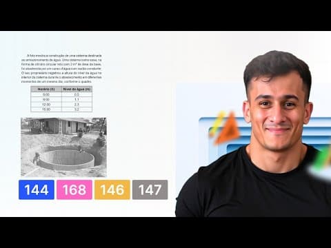 Thumbnail da aula: ENEM 2023 - A foto mostra a construção de uma cisterna destinada ao armazenamento de água. Uma