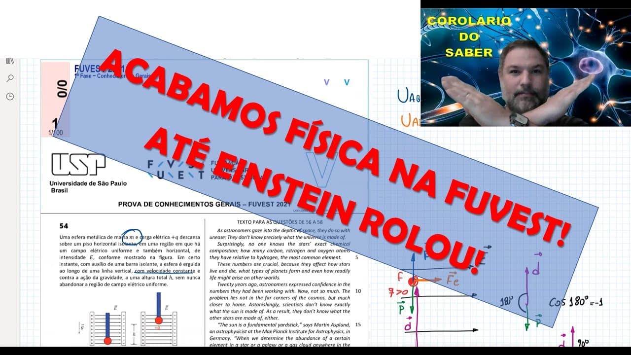 Thumbnail: CORREÇÃO FUVEST 2021   1ª FASE   FÍSICA