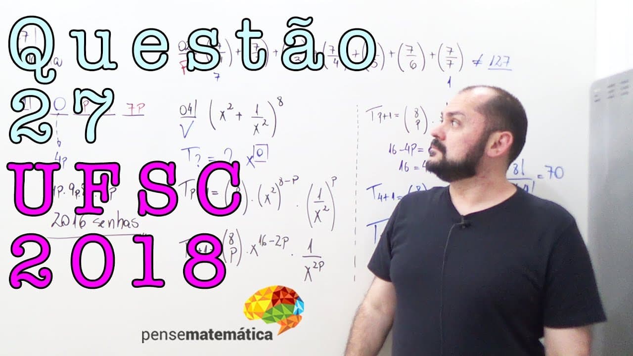 Thumbnail: Questão 27 UFSC 2018 de Matemática Resolvida