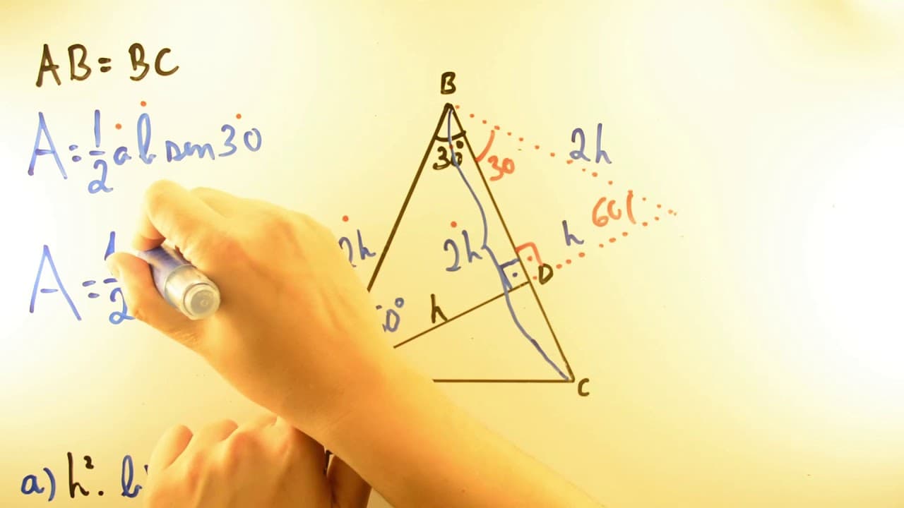 Thumbnail: Abseno RÁPIDO UNICAMP 2020 - Matemática 40 - Área de Triângulo - 1ª fase - Aulas A+ Resolve