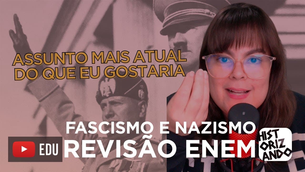 Thumbnail: REVISÃO COM QUESTÃO | FASCISMO | ESTRATÉGIA DE PROVA Cortes do Historizando #enem #nazismo #facismo
