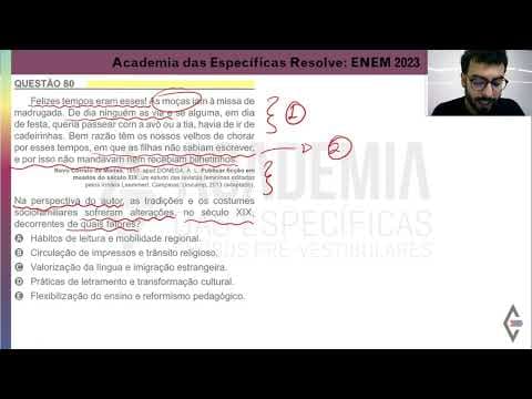 Thumbnail da aula: Resolução ENEM 2023 - Caderno Amarelo - Questão 80 - Gabarito D