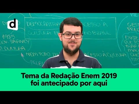 Thumbnail da aula: AULA COMPLETA DA REDAÇÃO ENEM 2019: DEMOCRATIZAÇÃO DO ACESSO À CULTURA / CINEMA NO BRASIL