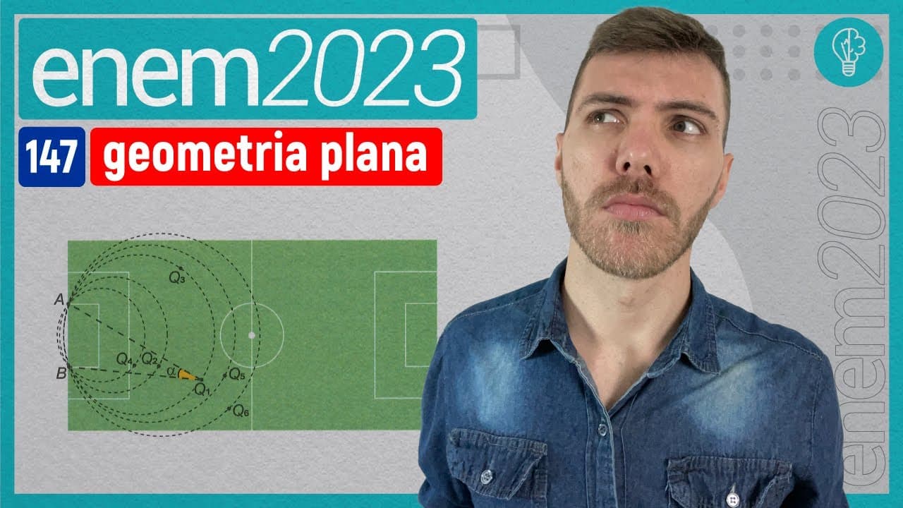 Thumbnail: ENEM 2023 -  Num certo momento de um jogo digital, a tela apresenta a imagem -  GEOMETRIA PLANA