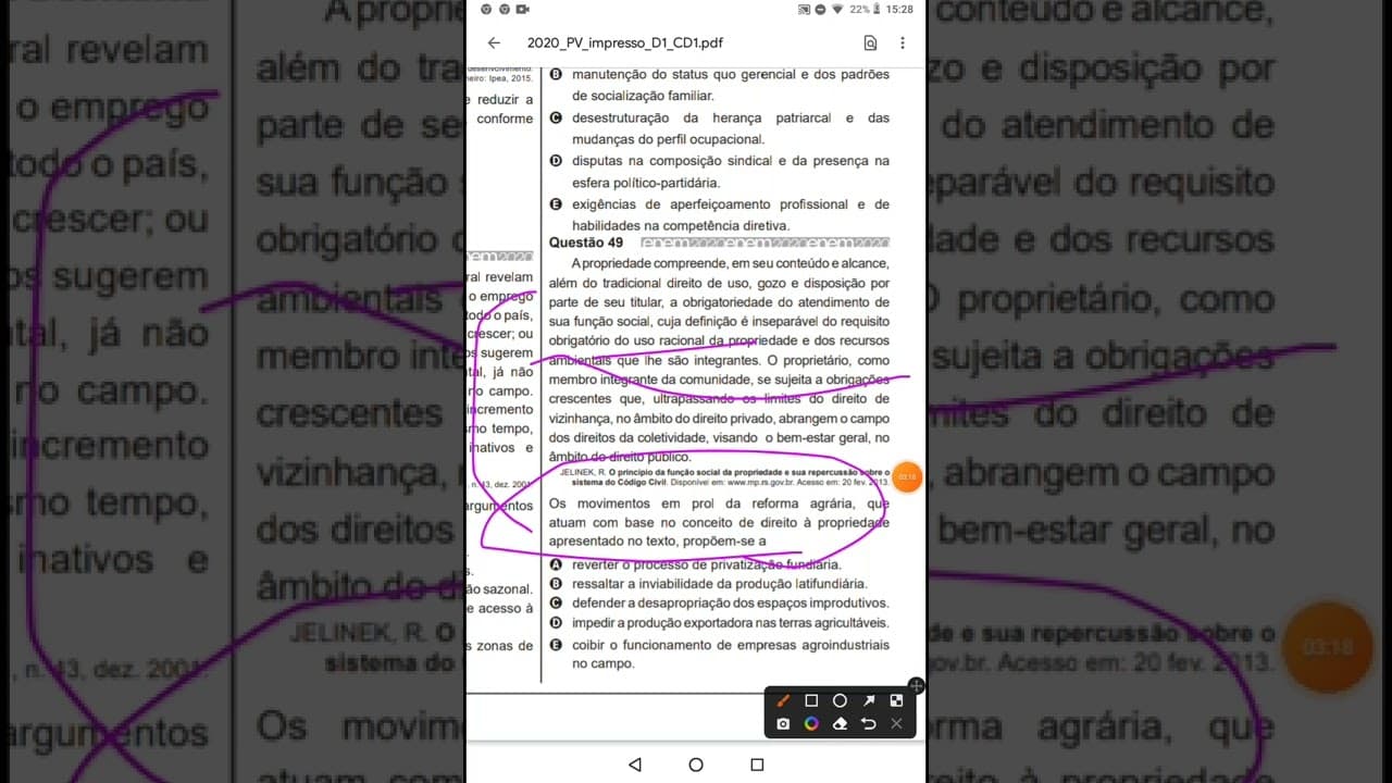 Thumbnail: Revisão Enem 2022 Humanas 📚🤓💖 Questão 49 Enem 2020📚 humanas caderno azul 1 apli