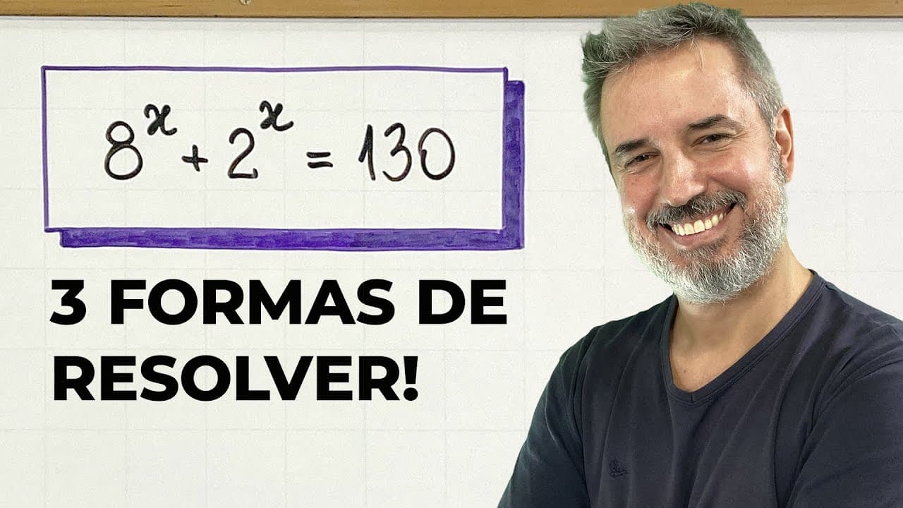 Thumbnail: TRÊS FORMAS de resolver a equação 8ˣ+2ˣ=130 😮 [Horizontal]