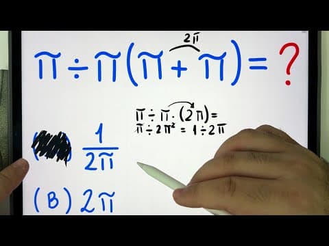 Thumbnail da aula: 🤯 MATEMÁTICA BÁSICA DESBUGADA π ÷ π (π + π) Você consegue resolver essa expressão numérica do pi?
