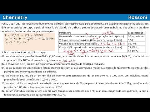 Thumbnail da aula: UFSC 2017 - Questão 37 - Gases e pressão parcial na respiração