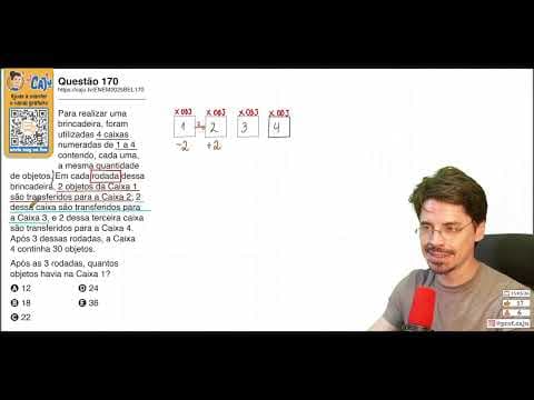 Thumbnail da aula: [ENEM 2025 Belém] 170 📘 SUBTRAÇÃO Para realizar uma brincadeira, foram utilizadas 4 caixas numeradas