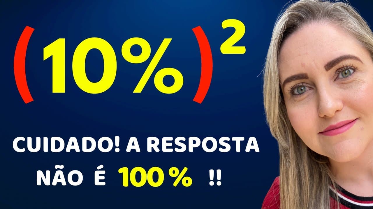 Thumbnail: 😱😱 CONSEGUE RESOLVER?? PORCENTAGEM AO QUADRADO!!