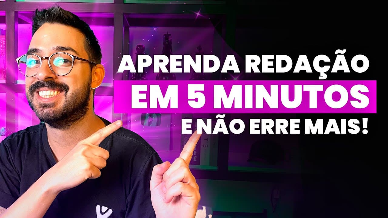 Thumbnail: Aprenda REDAÇÃO em 5 MINUTOS e não erre mais!