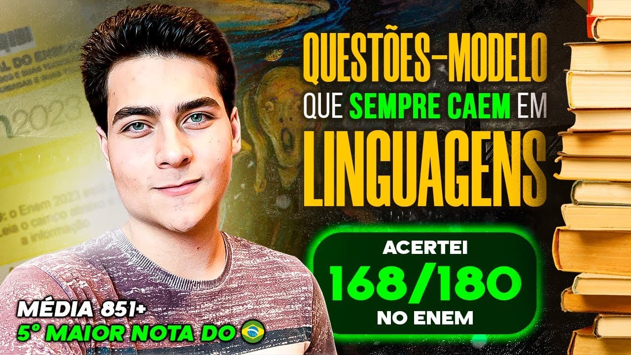 Thumbnail: QUESTÕES que SEMPRE CAEM em LINGUAGENS do ENEM (Questões-Modelos)