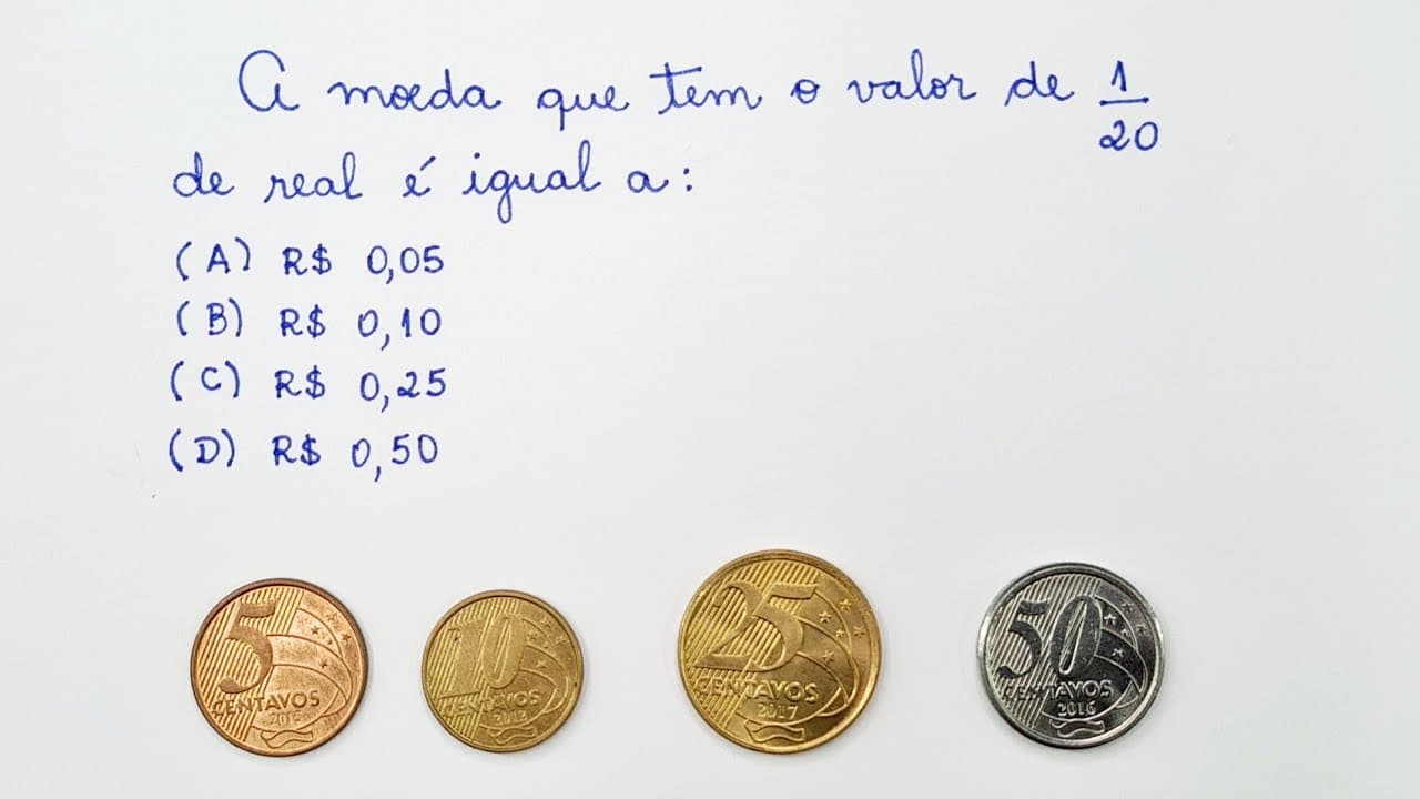 Thumbnail: 🧐 1/20 de R$ 1,00❓Transformar fração em decimal  - Professora Angela Matemática