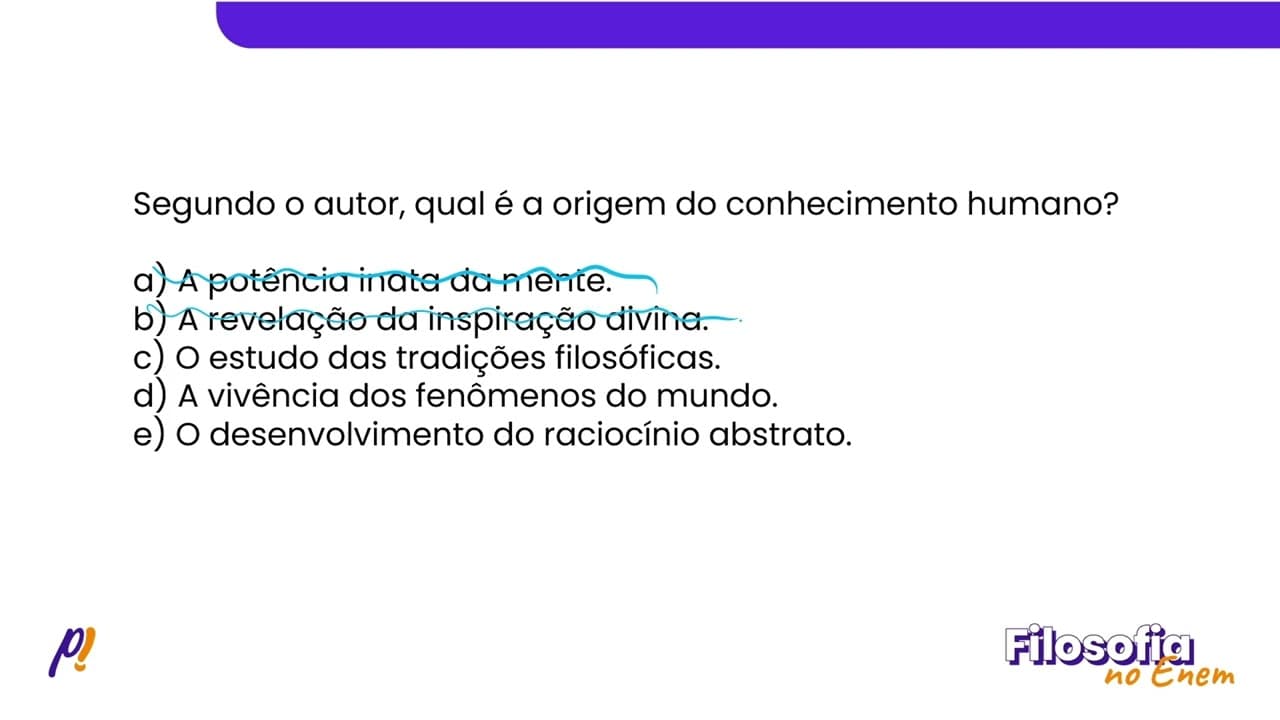 Thumbnail: ENEM 2020 - Filosofia Moderna | Adão, ainda que supuséssemos que suas faculdades racionais fossem...