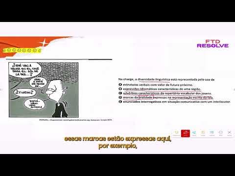 Thumbnail da aula: Enem 2025 - Na charge, a diversidade linguística