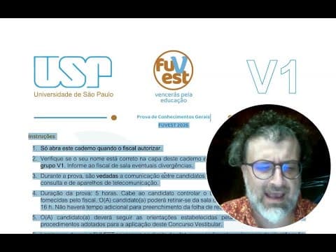 Thumbnail da aula: Correção e Comentários - Geografia na Fuvest 2026 - primeira fase - Prova V1