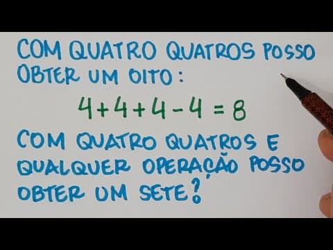 Thumbnail da aula: 🔥 HELP MATEMÁTICA BÁSICA - Os quatro quatros  #174