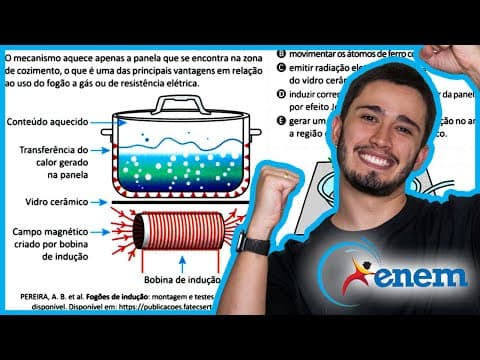 Thumbnail da aula: ENEM 2025 - O aquecimento em fogões por indução utiliza bobinas para produzir um campo magnético var