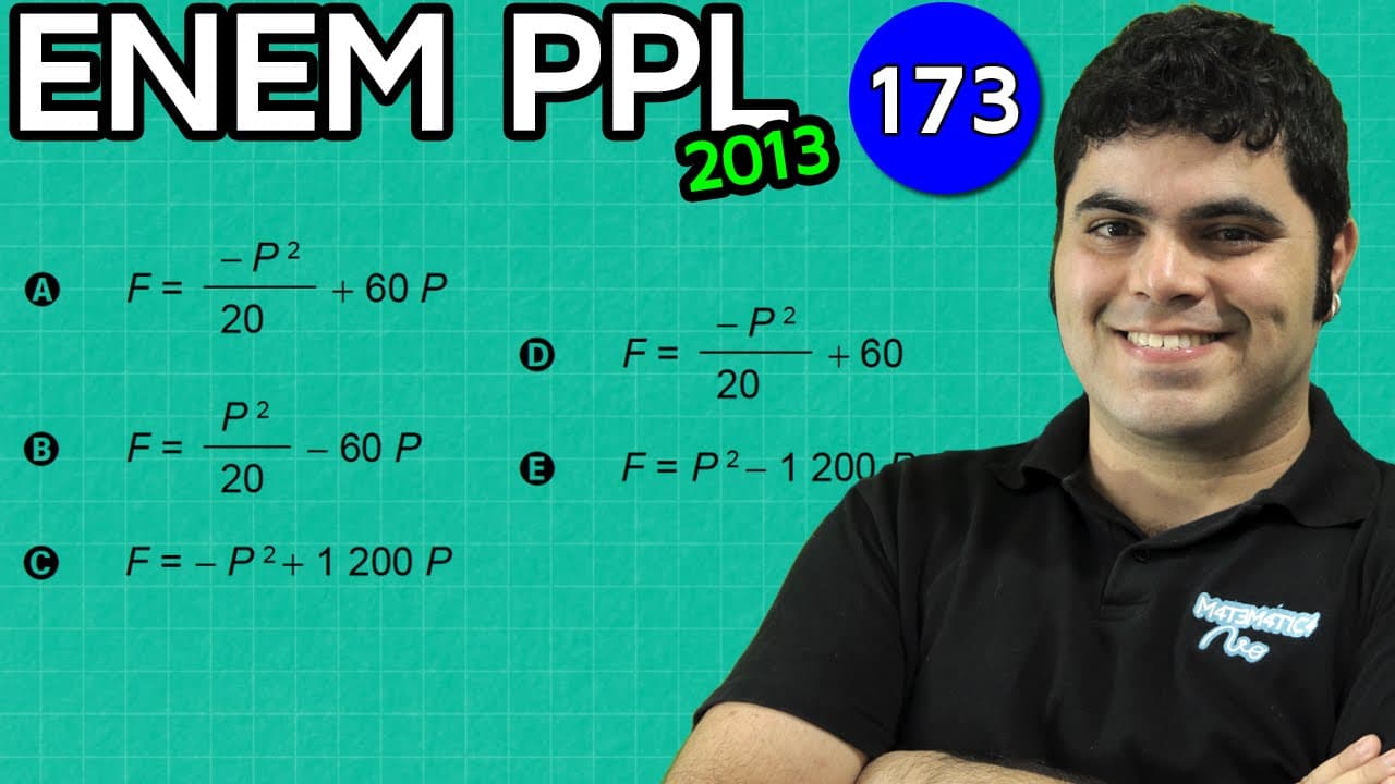 Thumbnail: ENEM PPL 2013 Matemática #38 - Lei de Formação de uma Função Quadrática (questão bugante)