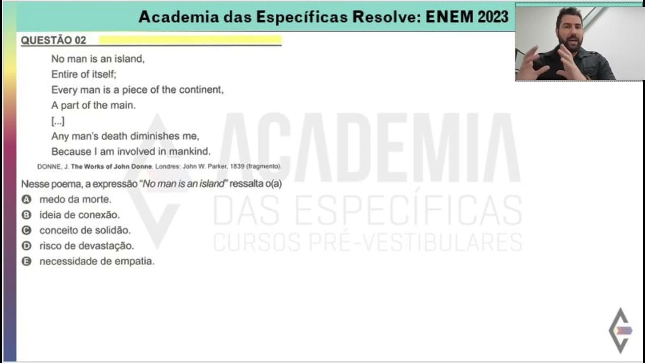 Thumbnail: Resolução ENEM 2023 - Caderno Amarelo Questão 02 Inglês - Gabarito B