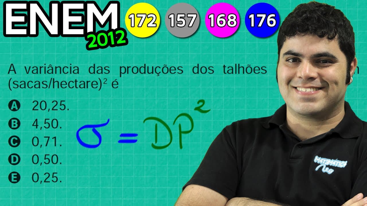 Thumbnail: ENEM 2012 Matemática #41 - Unidades de Medida, Desvio Padrão e Variância