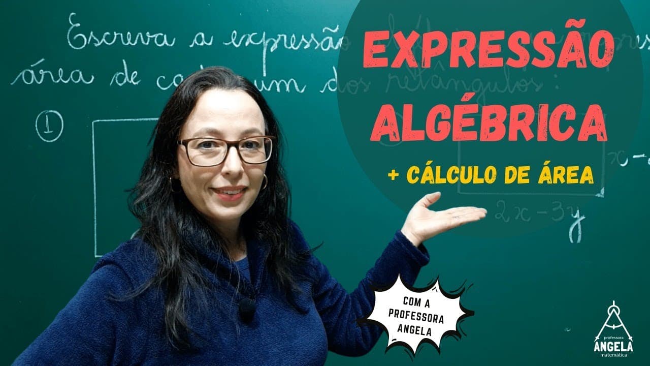 Thumbnail: Cálculo de ÁREA de um polígono com Expressões Algébricas - Matemática Básica - Professora Angela