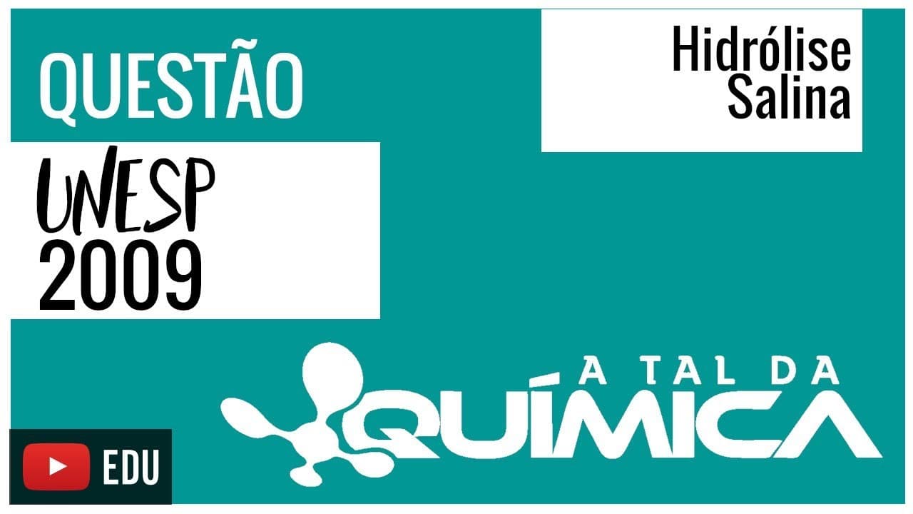 Thumbnail: Questão UNESP/2009 - Hidrólise Salina
