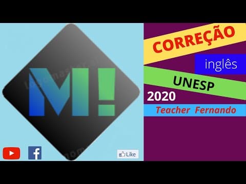 Thumbnail da aula: Correção prova Unesp 2020 primeira fase - inglês
