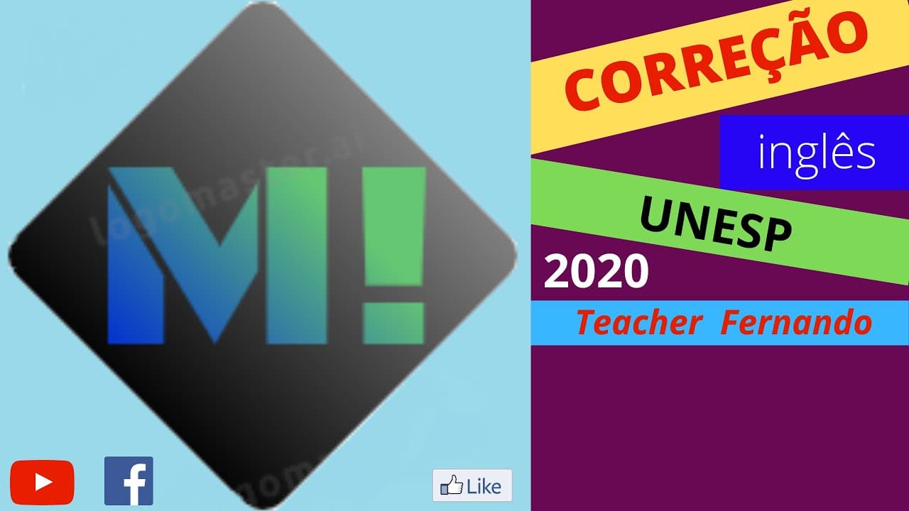 Thumbnail: Correção prova Unesp 2020 primeira fase - inglês
