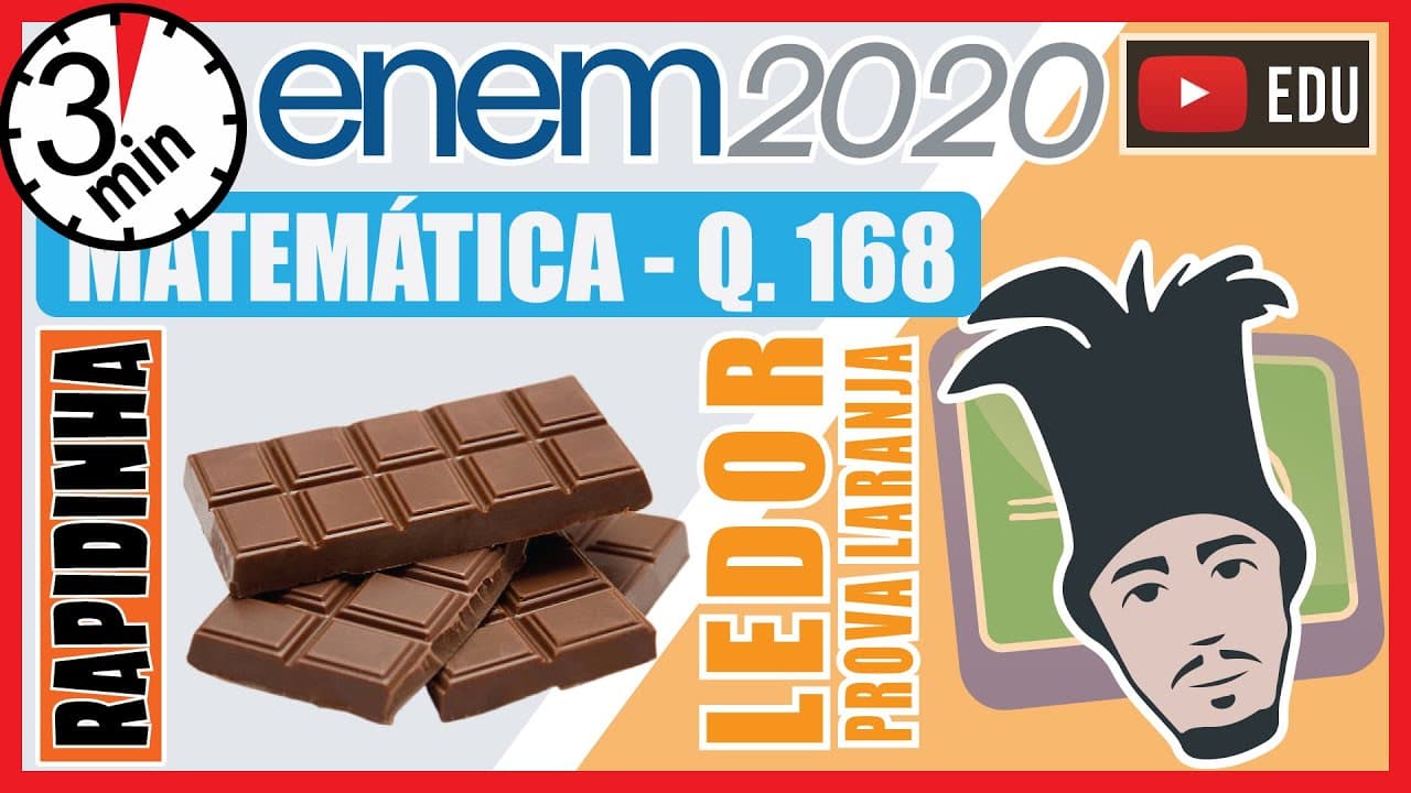 Thumbnail: 🏃[ENEM 2020 LED] 168 📘 ÁLGEBRA Em uma cantina escolar são vendidos 3 tipos de barras de