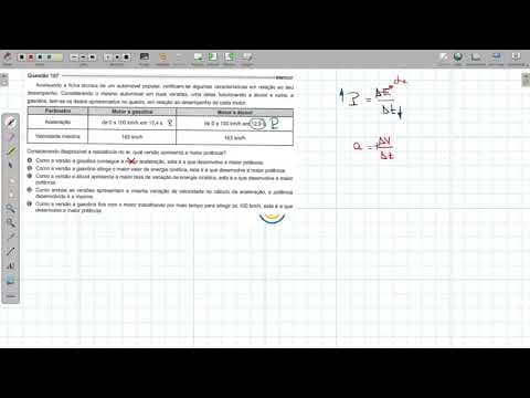 Thumbnail da aula: (Enem 2021) Analisando a ficha técnica de um automóvel popular, verificam-se algumas características