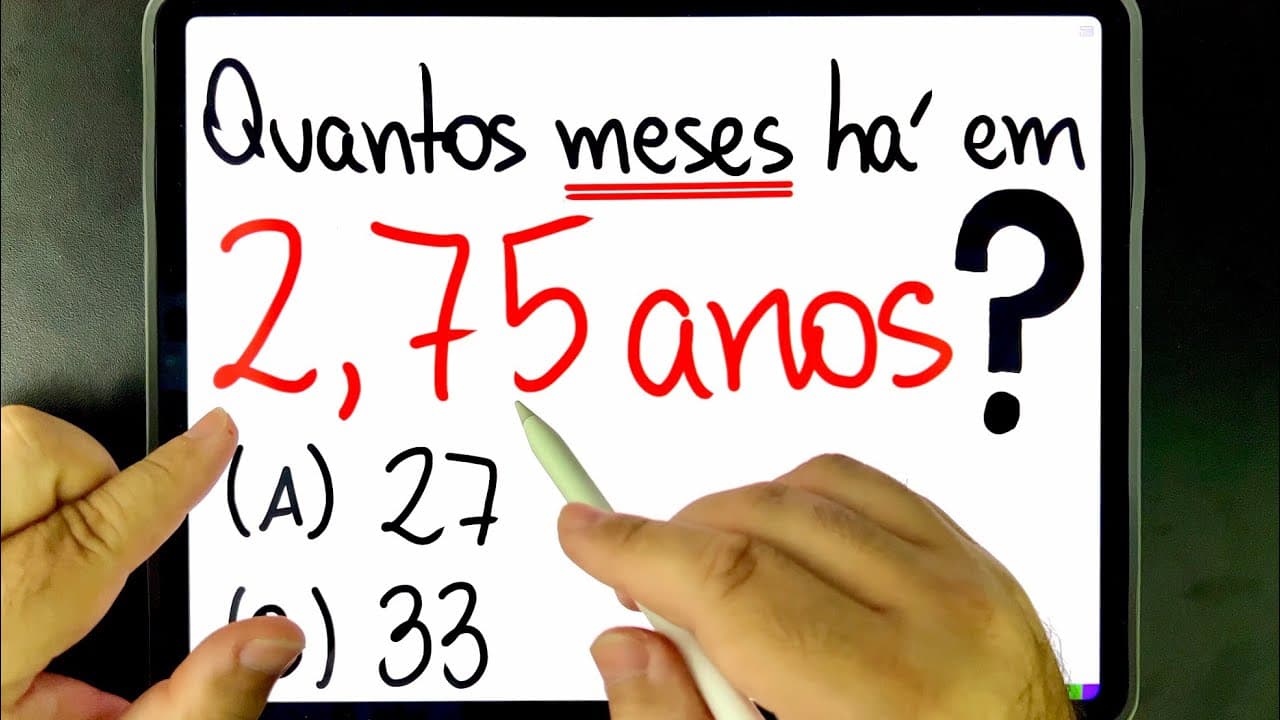 Thumbnail: 🔥 MUITA GENTE ERRA na conversão de ANOS para MESES! Você consegue resolver?
