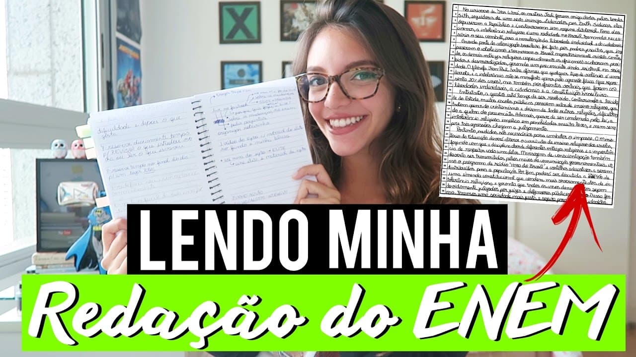 Thumbnail: LENDO E COMENTANDO MINHA REDAÇÃO DO ENEM 2016 - Débora Aladim