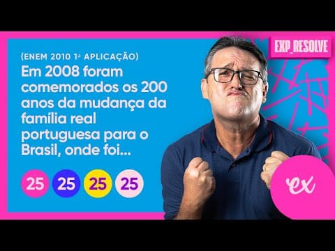 Thumbnail da aula: EM 2008 FORAM COMEMORADOS OS 200 ANOS DA MUDANÇA DA FAMÍLIA REAL PORTUGUESA (...) | PERÍODO JOANINO
