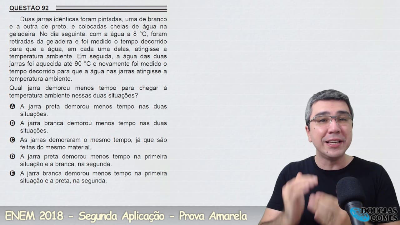 Thumbnail: Resolução/correção ENEM 2018 Segunda aplicação Amarela 92