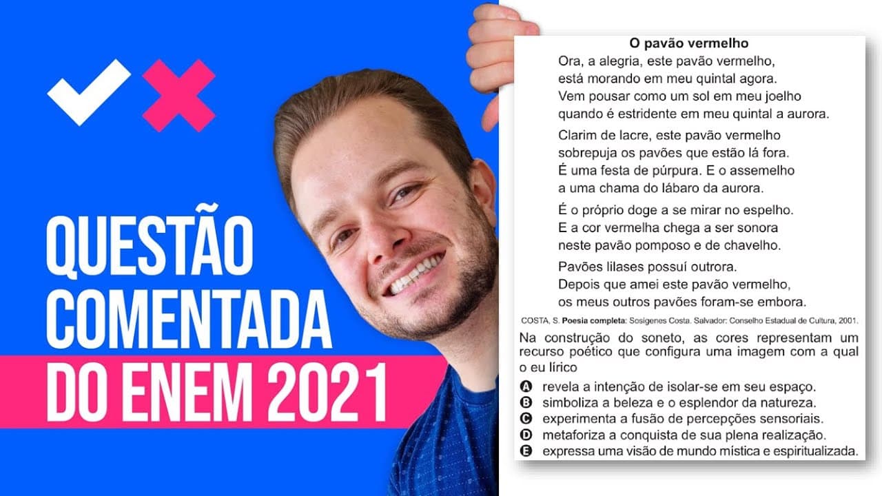 Thumbnail: QUESTÃO ENEM 2021 - Que ranço que eu tô desse pavão vermelho até hoje...